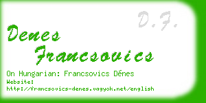 denes francsovics business card